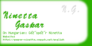 ninetta gaspar business card